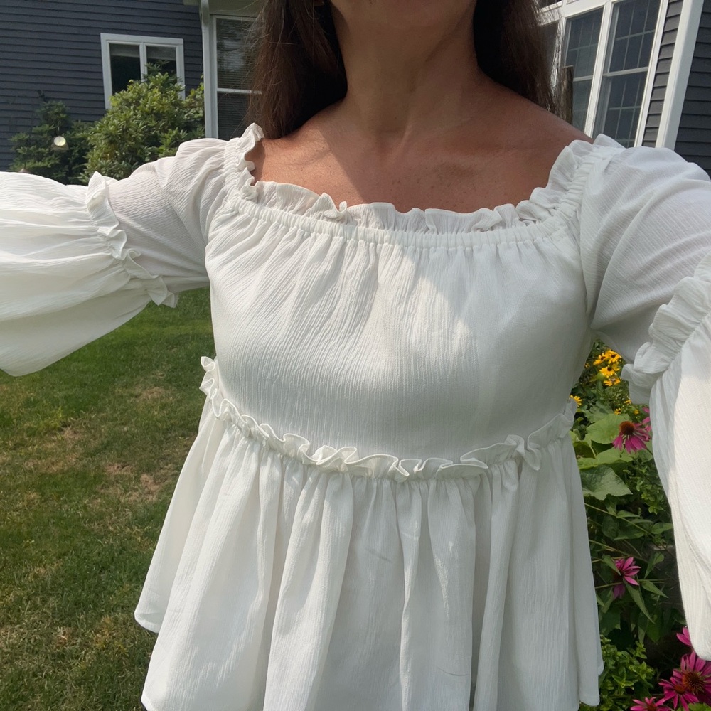 J.O.A. Off-Shoulder Women's Top Size Small festival boho flowy